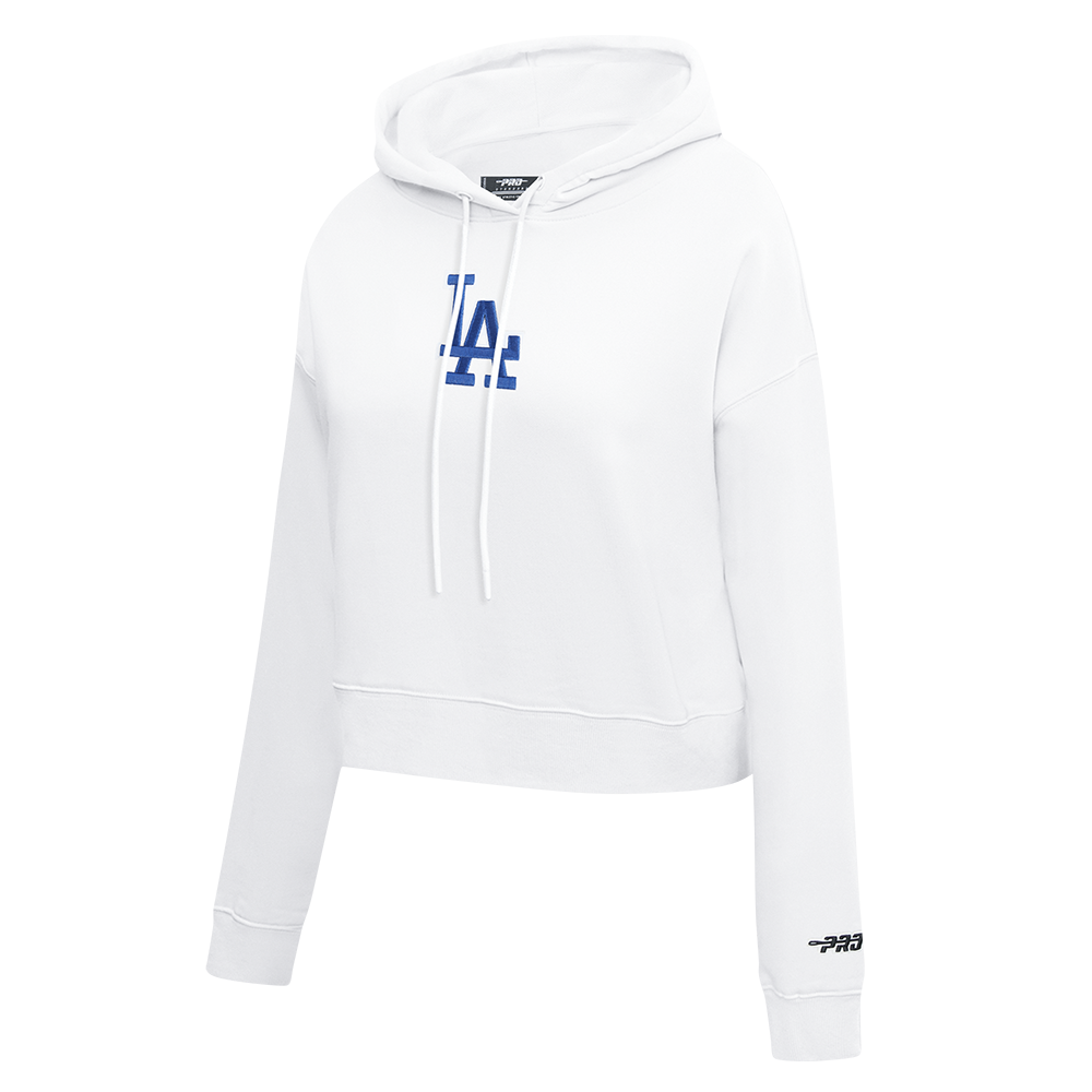 MLB LOS ANGELES DODGERS WINGSPAN WOMEN'S FLC CROPPED PO HOODIE (WHITE)