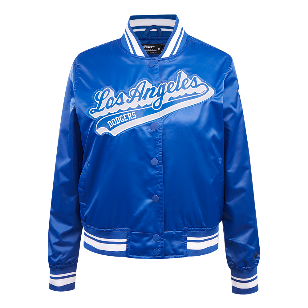 MLB LOS ANGELES DODGERS SCRIPT TAIL WOMEN'S RIB SATIN JACKET (DODGER B ...