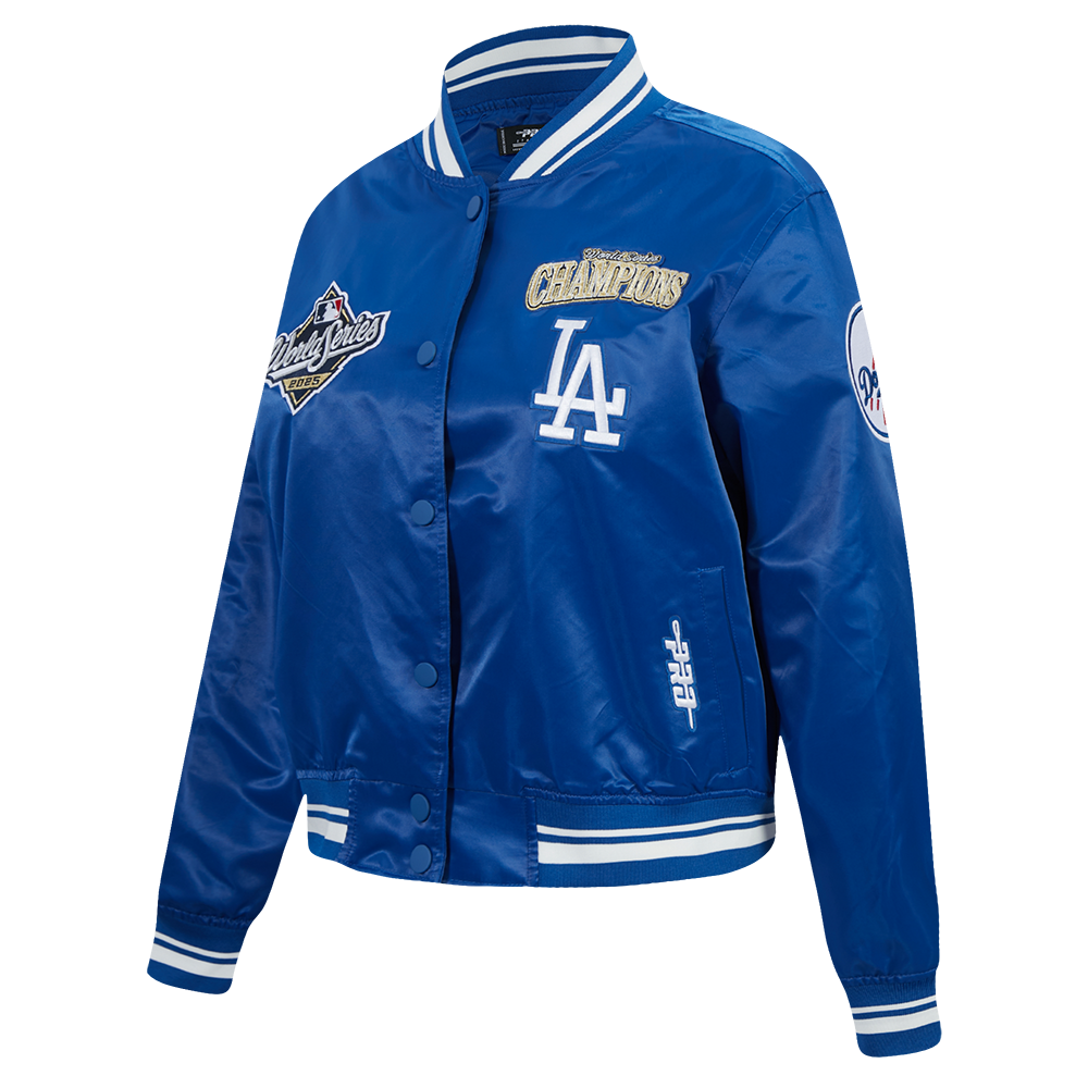 MLB LOS ANGELES DODGERS MLB WORLD SERIES 2025 WOMEN'S RIB SATIN JACKET (DODGER BLUE)