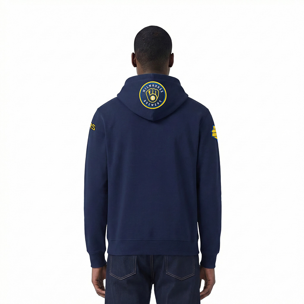 MLB MILWAUKEE BREWERS CITY ARCH MEN'S FLC PO HOODIE (MIDNIGHT NAVY)