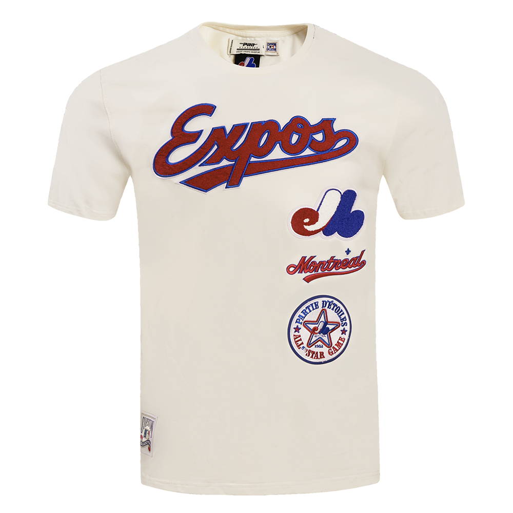MLB MONTREAL EXPOS RETRO CLASSIC MEN'S STRIPED TOP (EGGSHELL/ ROYAL BLUE)
