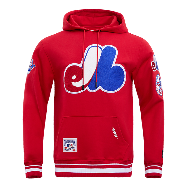 Montreal Expos MLB Bulletin Youth Red Distressed Logo Hoodie —