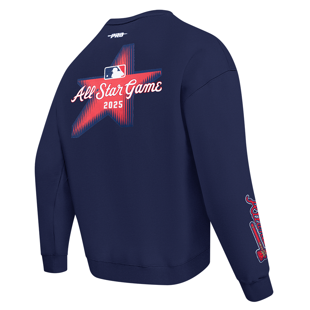 MLB ALL STAR MEN'S DROP SHOULDER FLEECE CREWNECK (MIDNIGHT NAVY)