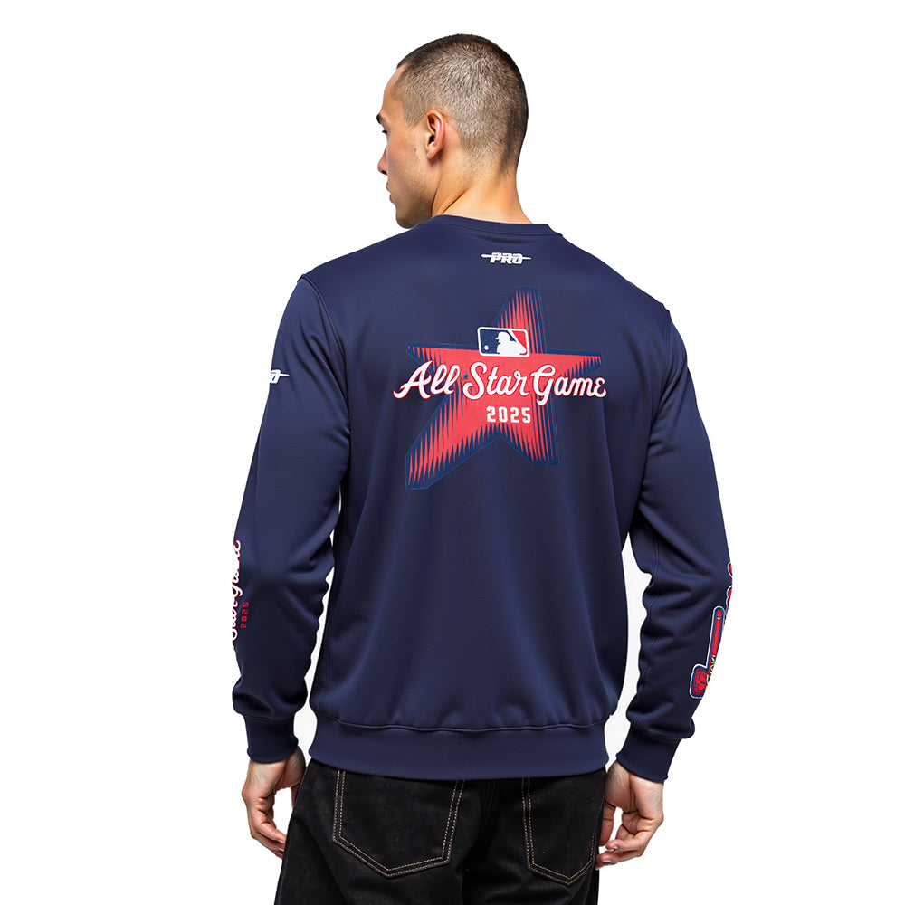 MLB ALL STAR MEN'S DROP SHOULDER FLEECE CREWNECK (MIDNIGHT NAVY)