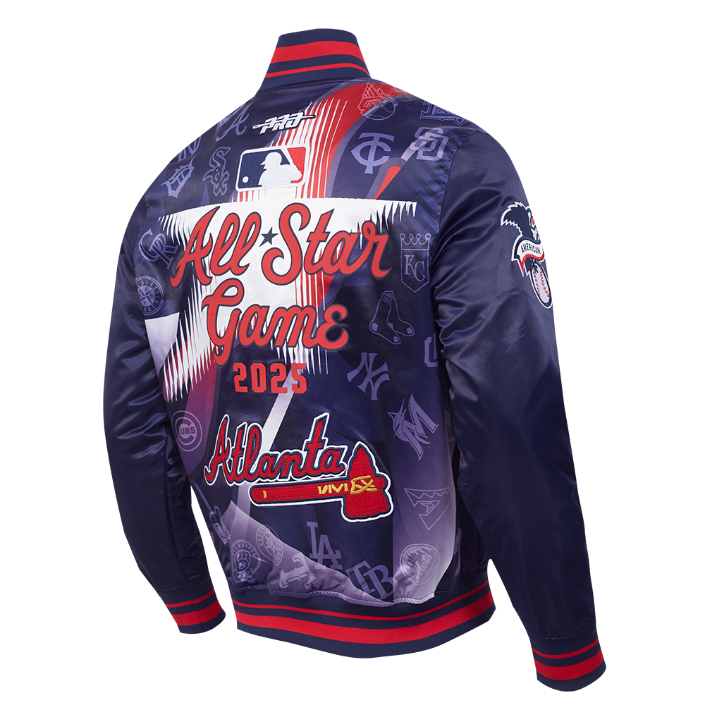MLB ALL STAR 2025 MEN'S SUBLIMATED SATIN JACKET (MIDNIGHT NAVY/RED/MIDNIGHT NAVY)