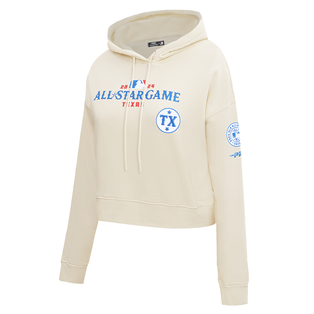 MLB ALL STAR 2024 WOMEN'S FLC CROPPED PO HOODIE (EGGSHELL)