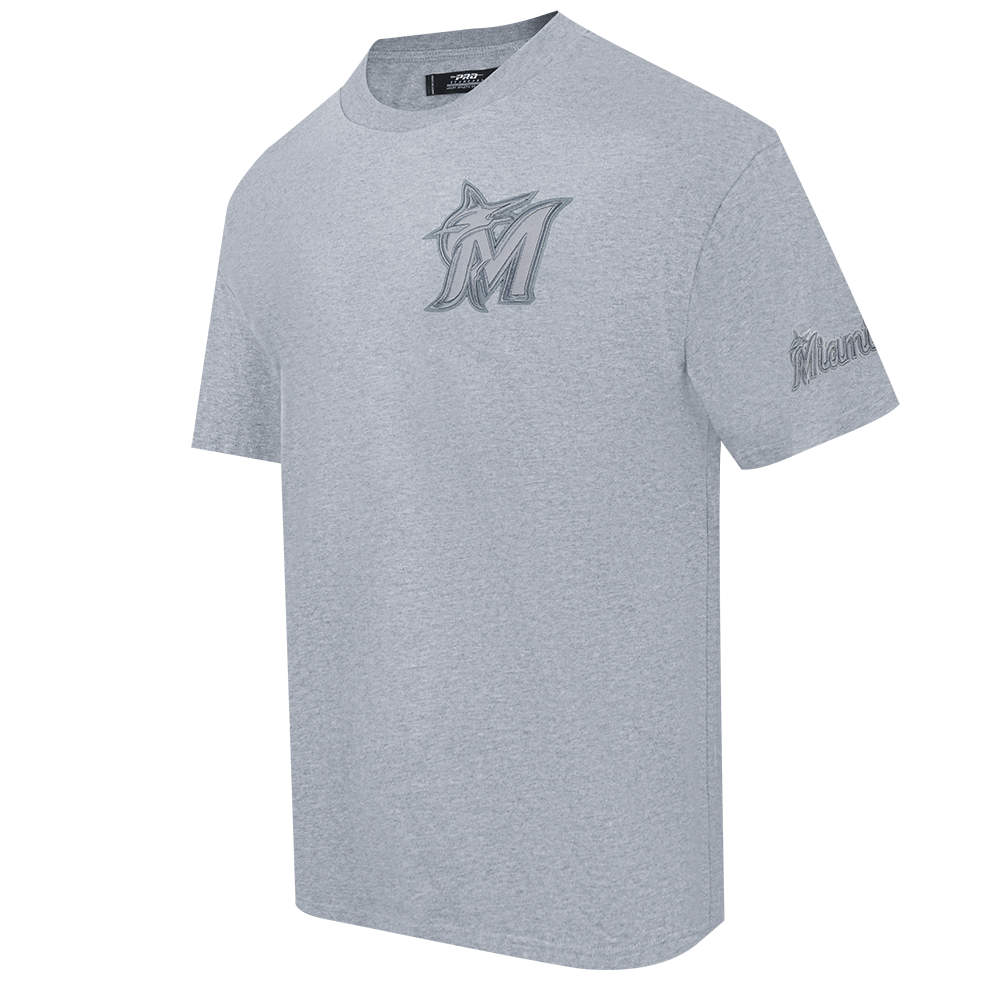 MLB MIAMI MARLINS NEUTRAL MEN'S DROP SHOULDER TOP (DARK HEATHER GRAY)