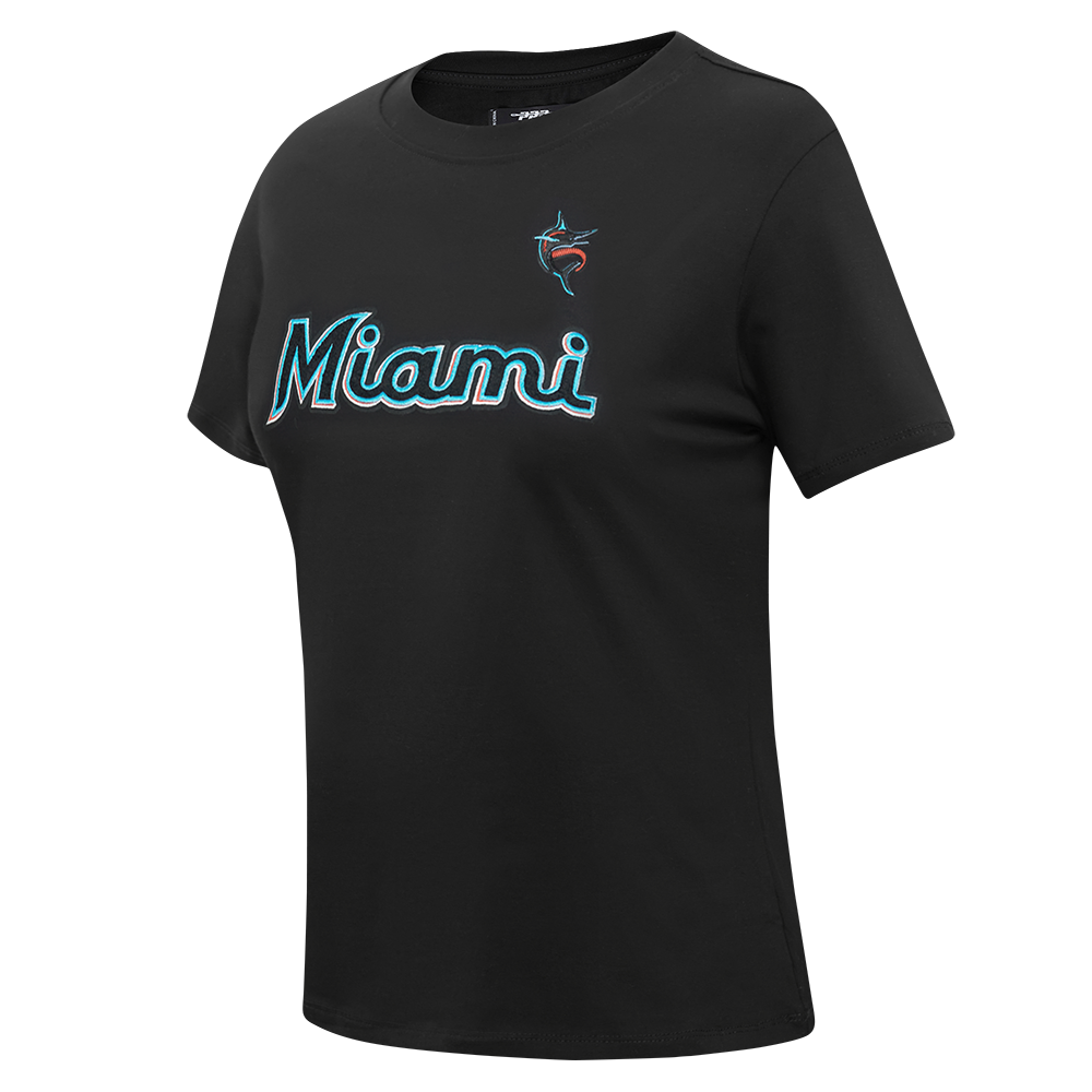MLB MIAMI MARLINS CLASSIC SINGLE JERSEY SLIM FIT TEE (BLACK)