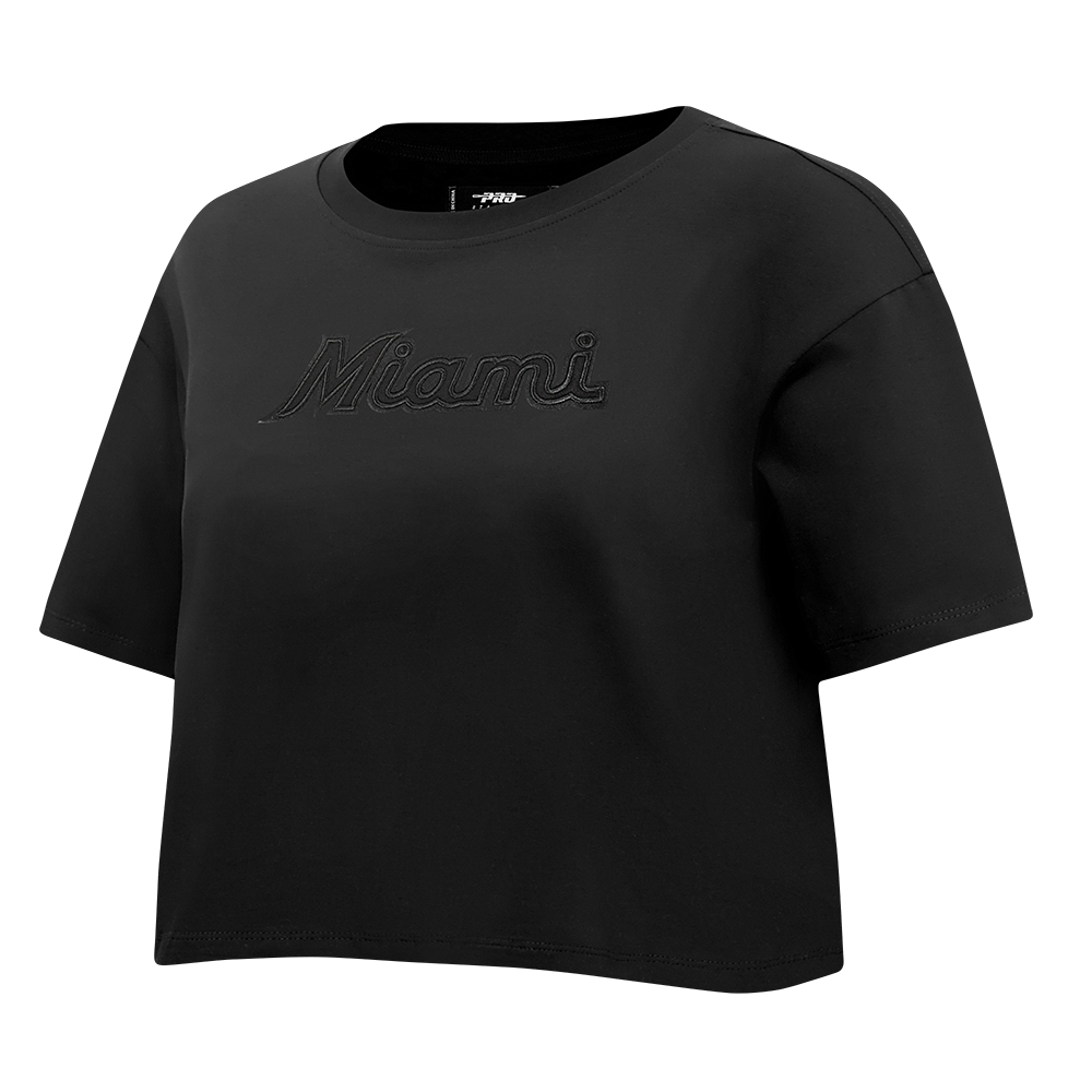 MLB MIAMI MARLINS NEUTRAL WOMEN'S BOXY TOP (BLACK)