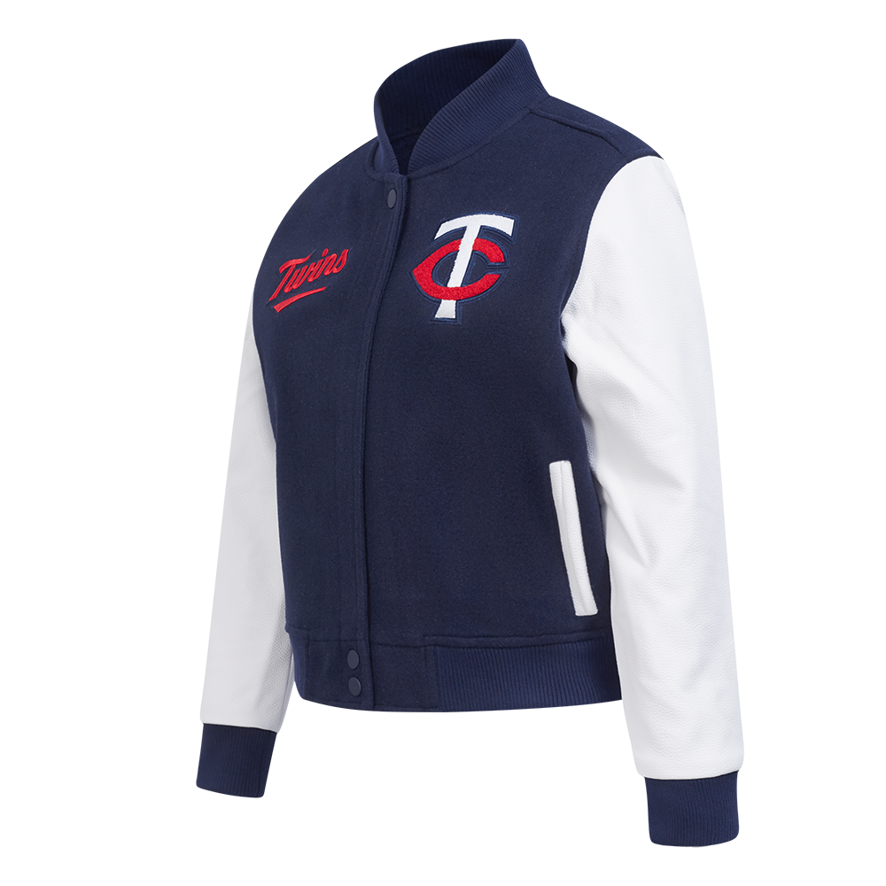MLB MINNESOTA TWINS CLASSIC WOMEN'S WOOL VARSITY JACKET (MIDNIGHT NAVY/WHITE)