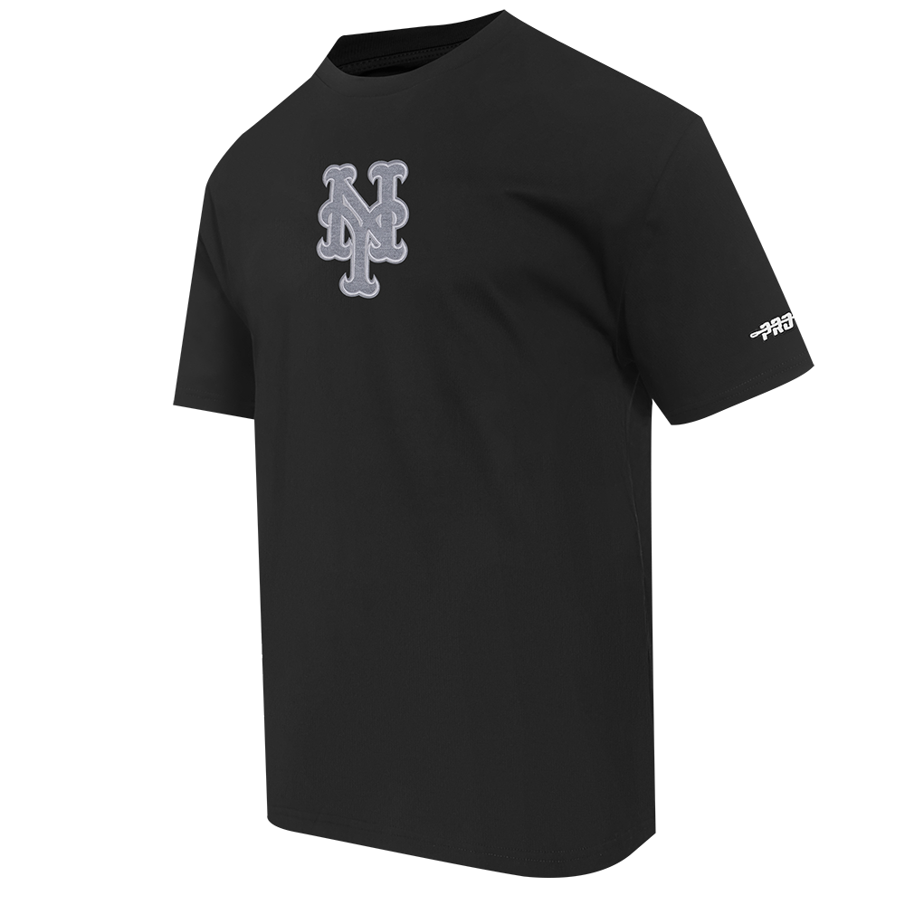 MLB NEW YORK METS REVERSE FRENCH TERRY MEN'S COTTON JERSEY DROP SHOULDER TOP (BLACK)