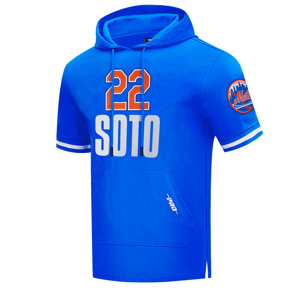 MLB NEW YORK METS JUAN SOTO #22 CLASSIC PLAYER NAME AND NUMBER MEN'S SHORT SLEEVE PULLOVER HOODIE (ROYAL BLUE)