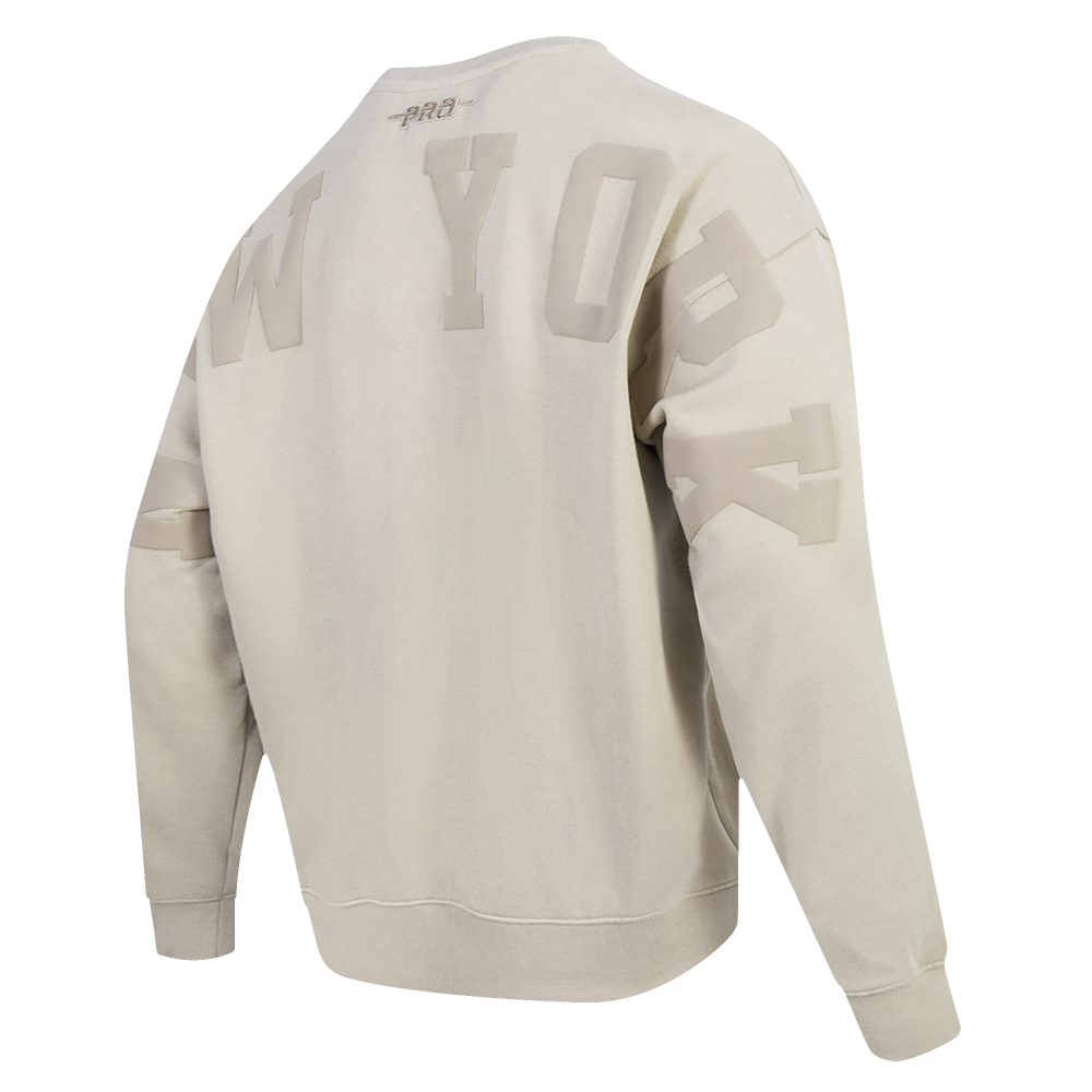 MLB NEW YORK METS WINGSPAN MEN'S DROP SHOULDER FLC CREWNECK (TAUPE)