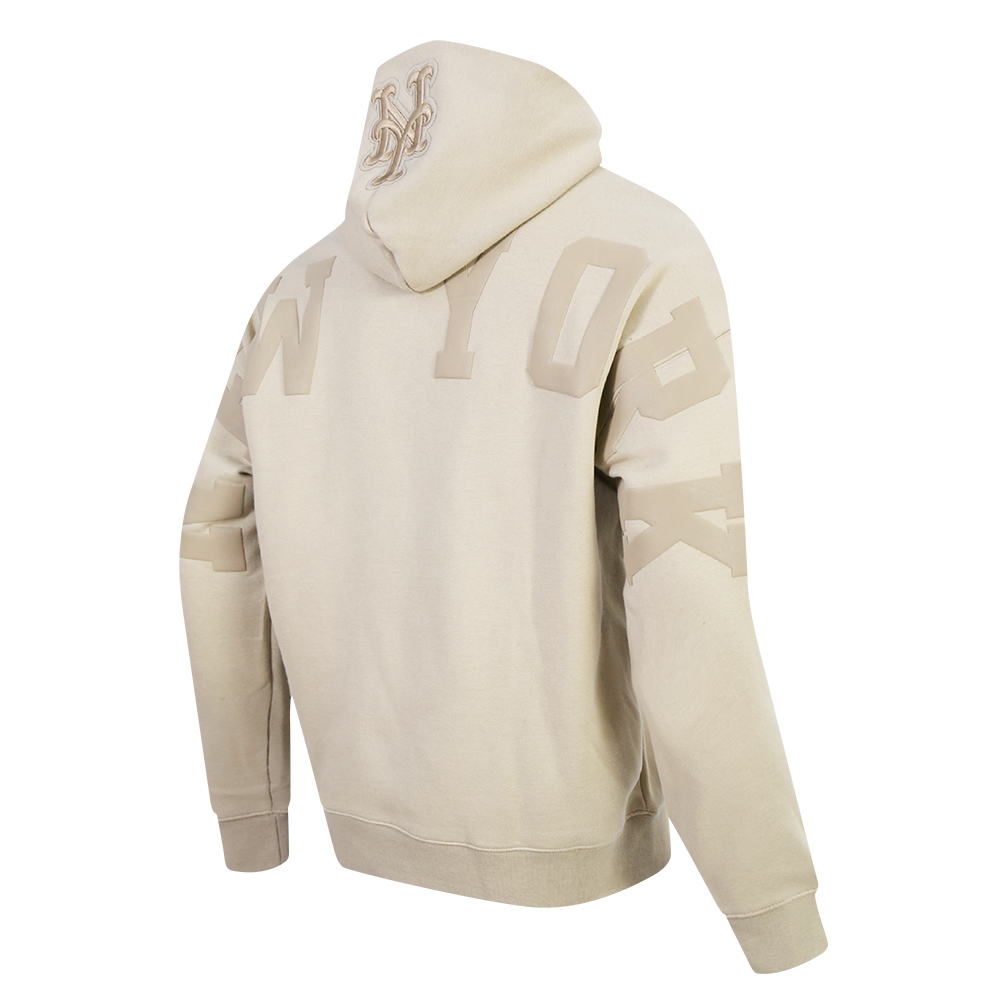 MLB NEW YORK METS WINGSPAN MEN'S DROP SHOULDER FLC PO HOODIE (TAUPE)