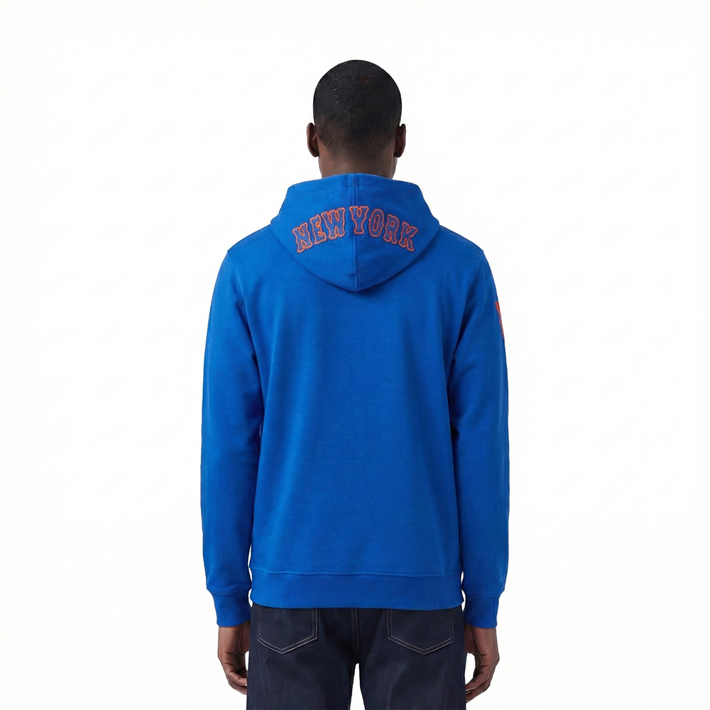 MLB NEW YORK METS CLASSIC CHENILLE MEN'S DK PO HOODIE (ROYAL BLUE)