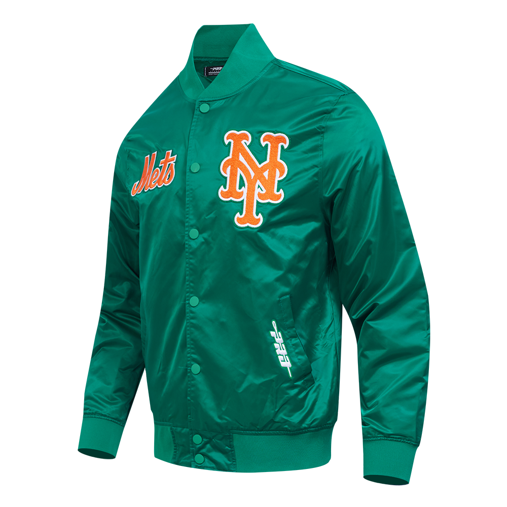 MLB NEW YORK METS SOUVENIR MEN'S SATIN JACKET (KELLY GREEN)
