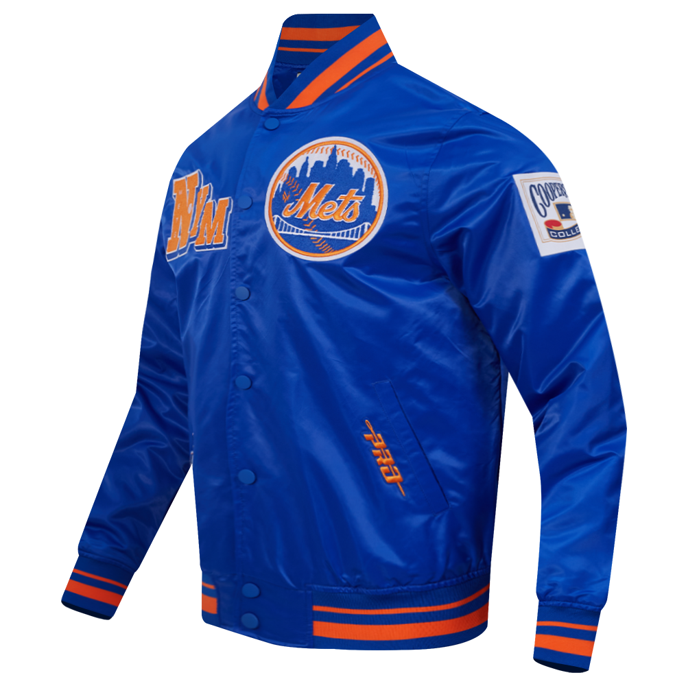 MLB NEW YORK METS BEST OF MEN'S RIB SATIN JACKET (ROYAL/ORANGE/ROYAL)