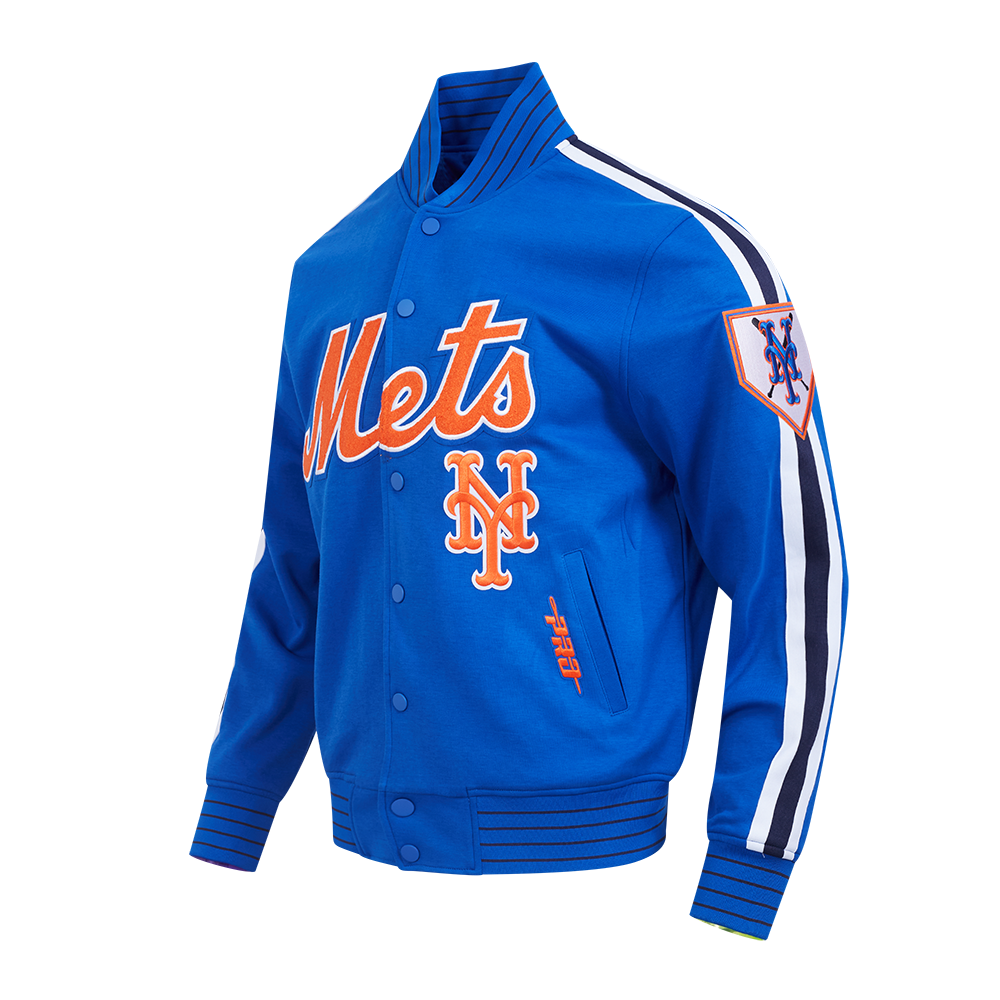MLB NEW YORK METS PRO GAME DAY MEN'S DOUBLE KNIT JACKET (ROYAL BLUE/WHTE/MIDNIGHT NAVY)
