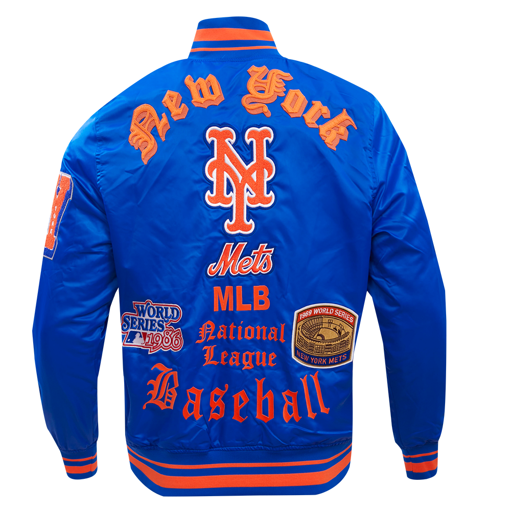 Men's New York Mets Pro Standard Royal Mash Up Satin Full-Snap Jacket