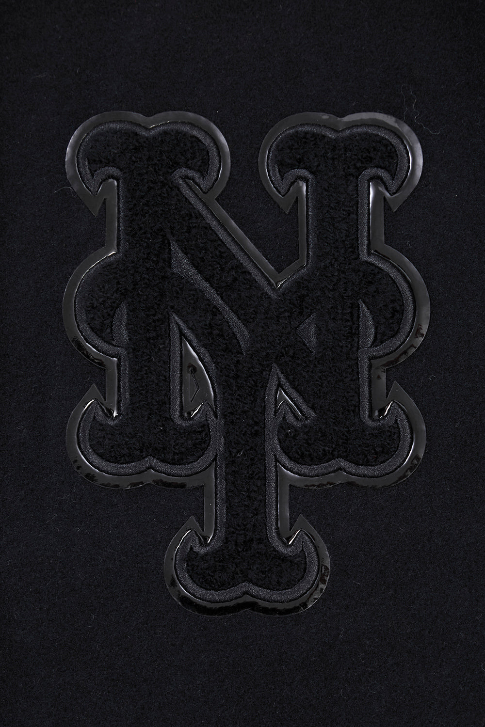 MLB NEW YORK METS TRIPLE BLACK WOOL MEN'S VARSITY JACKET (TRIPLE