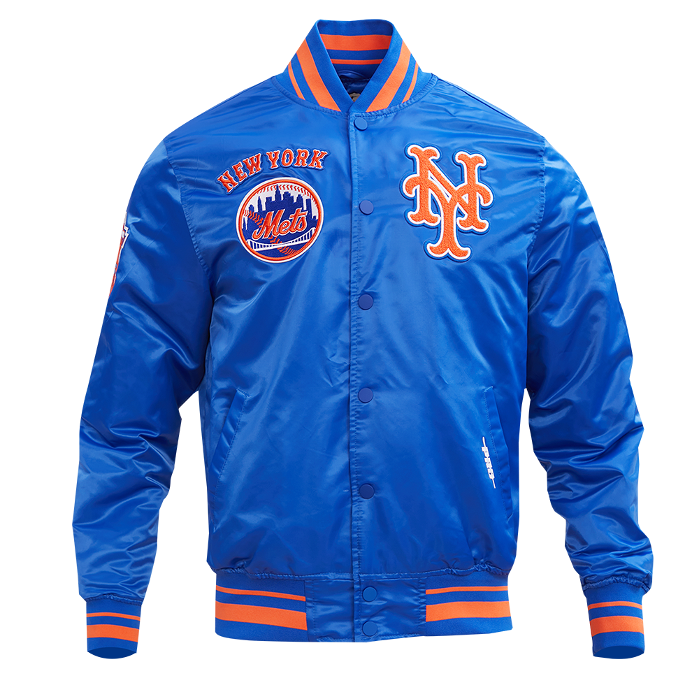 New York Mets Varsity Royal Blue Orange and White Satin Jacket