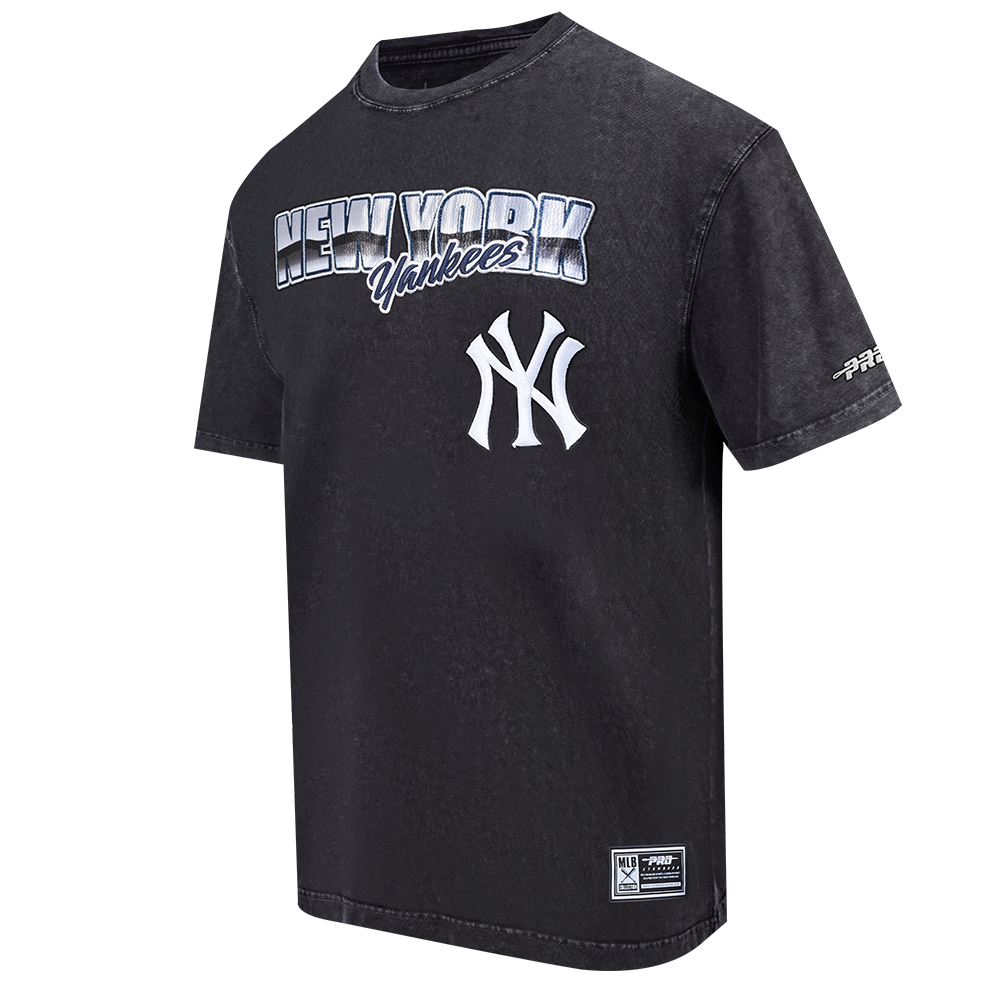 MLB NEW YORK YANKEES CHROME MEN'S COTTON JERSEY DROP SHOULDER TOP (WASHED BLACK)