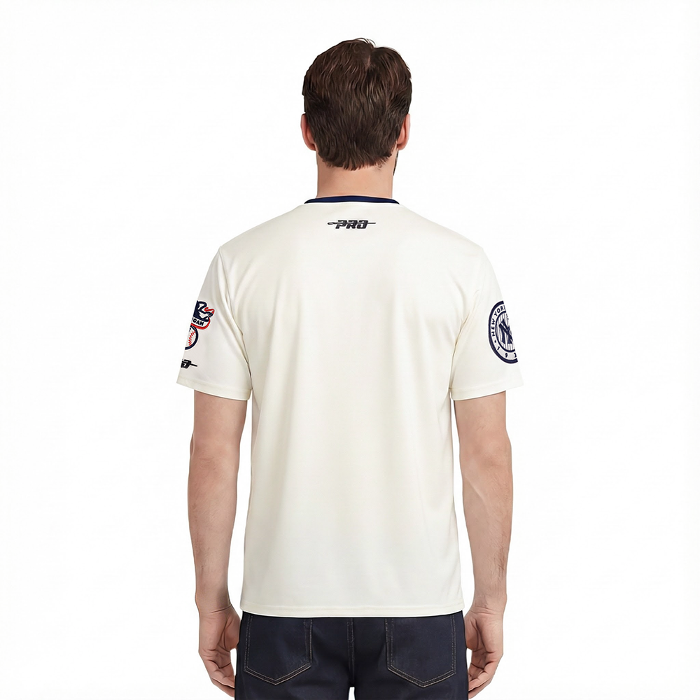 MLB NEW YORK YANKEES MODERN ORIGINALS MEN'S RINGER TEE (EGGSHELL/ MIDNIGHT NAVY)