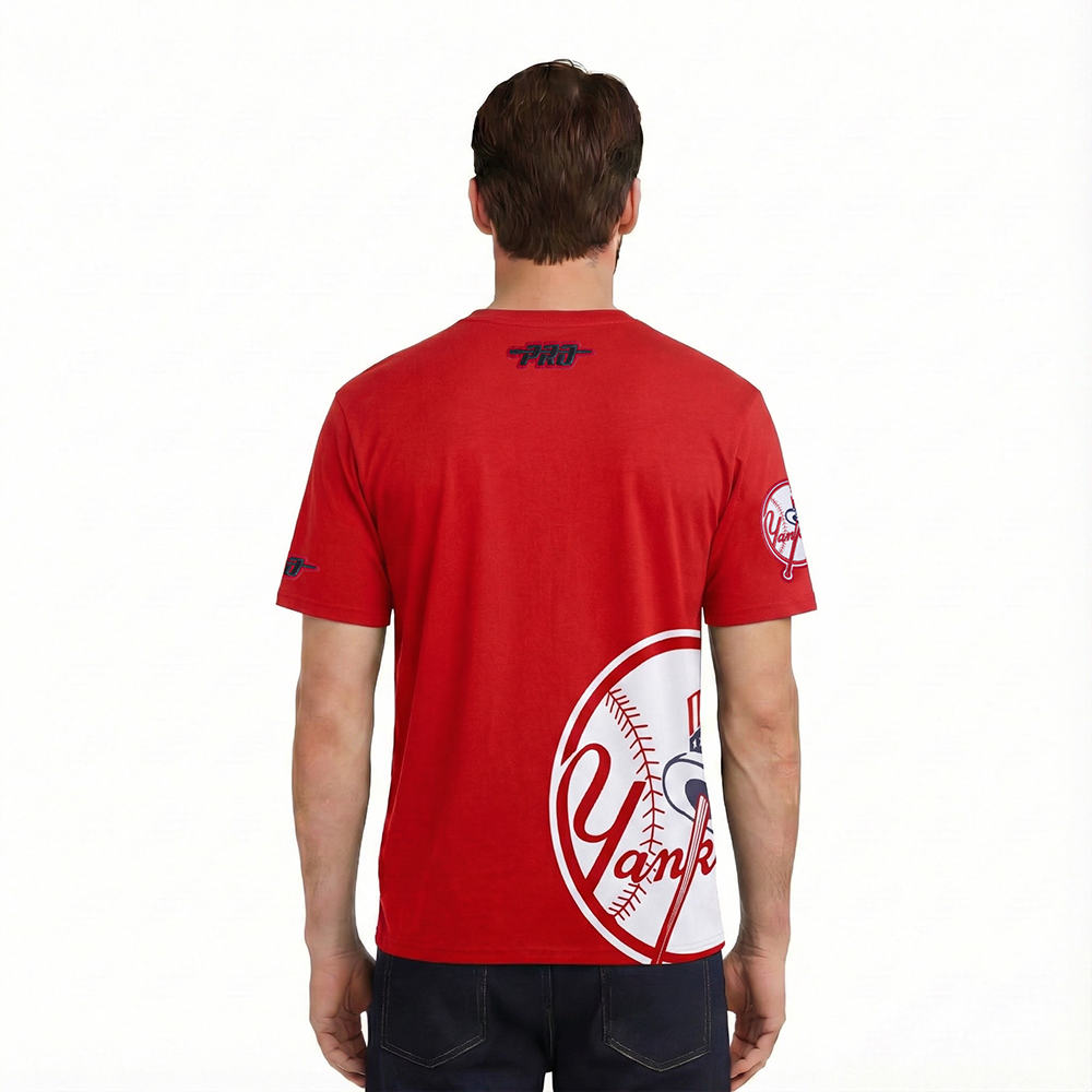 MLB NEW YORK YANKEES LIVING LARGE MEN'S CJ DROP SHOULDER TEE (RED)