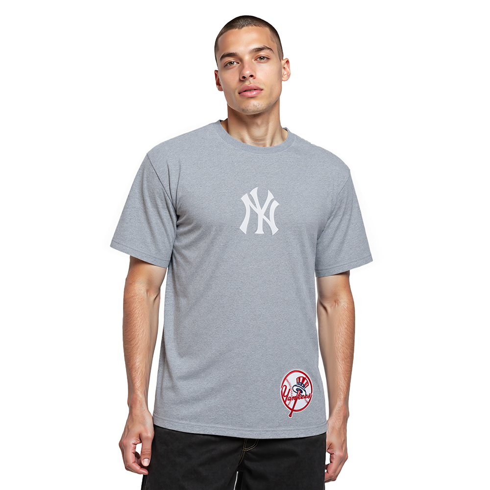 MLB NEW YORK YANKEES WINGSPAN MEN'S CJ DROP SHOULDER TEE (DARK HEATHER GRAY)