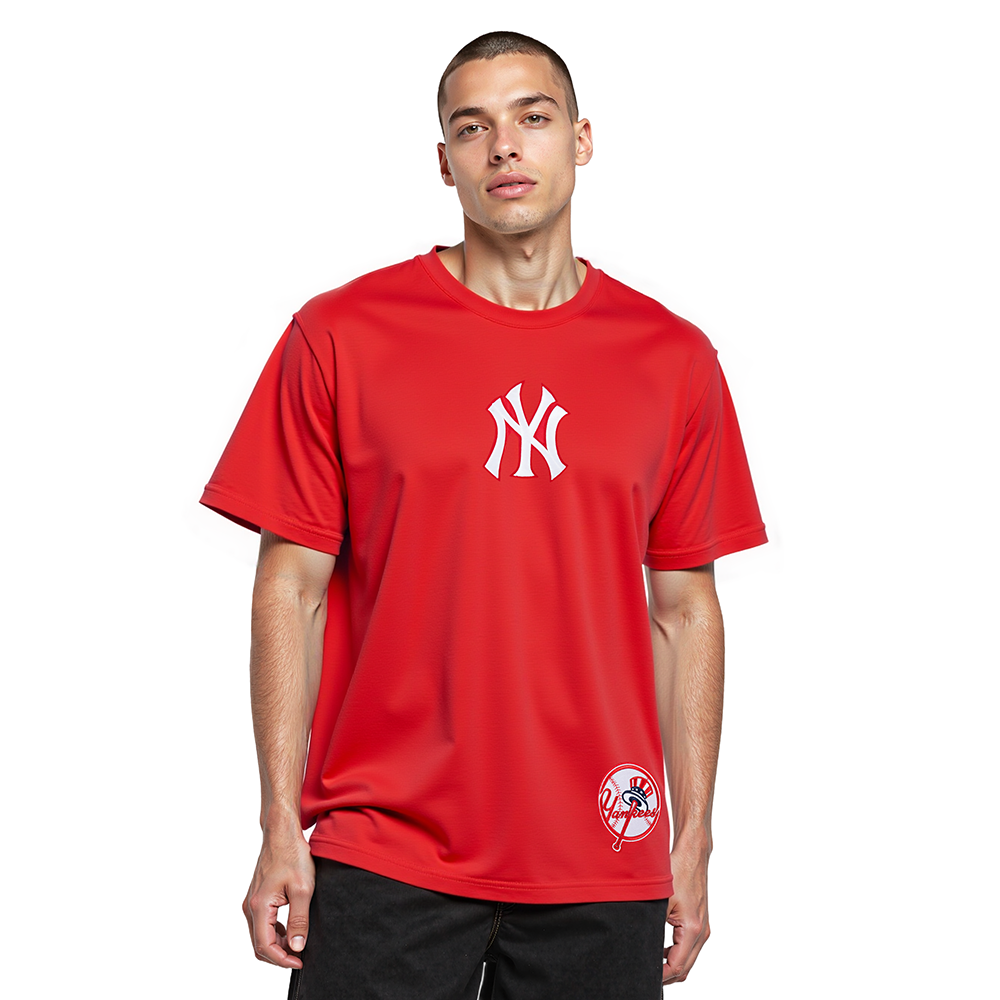 MLB NEW YORK YANKEES WINGSPAN MEN'S CJ DROP SHOULDER TEE (RED)
