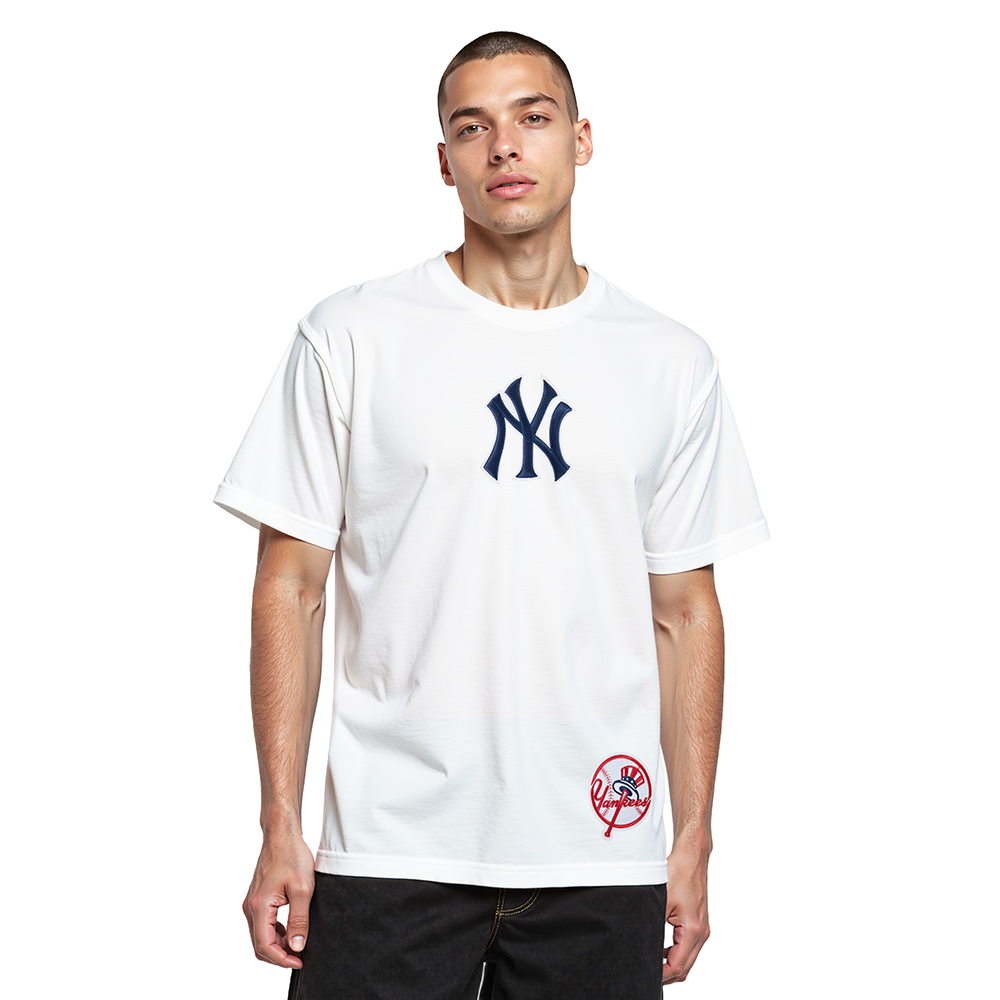 MLB NEW YORK YANKEES WINGSPAN MEN'S CJ DROP SHOULDER TEE (WHITE)