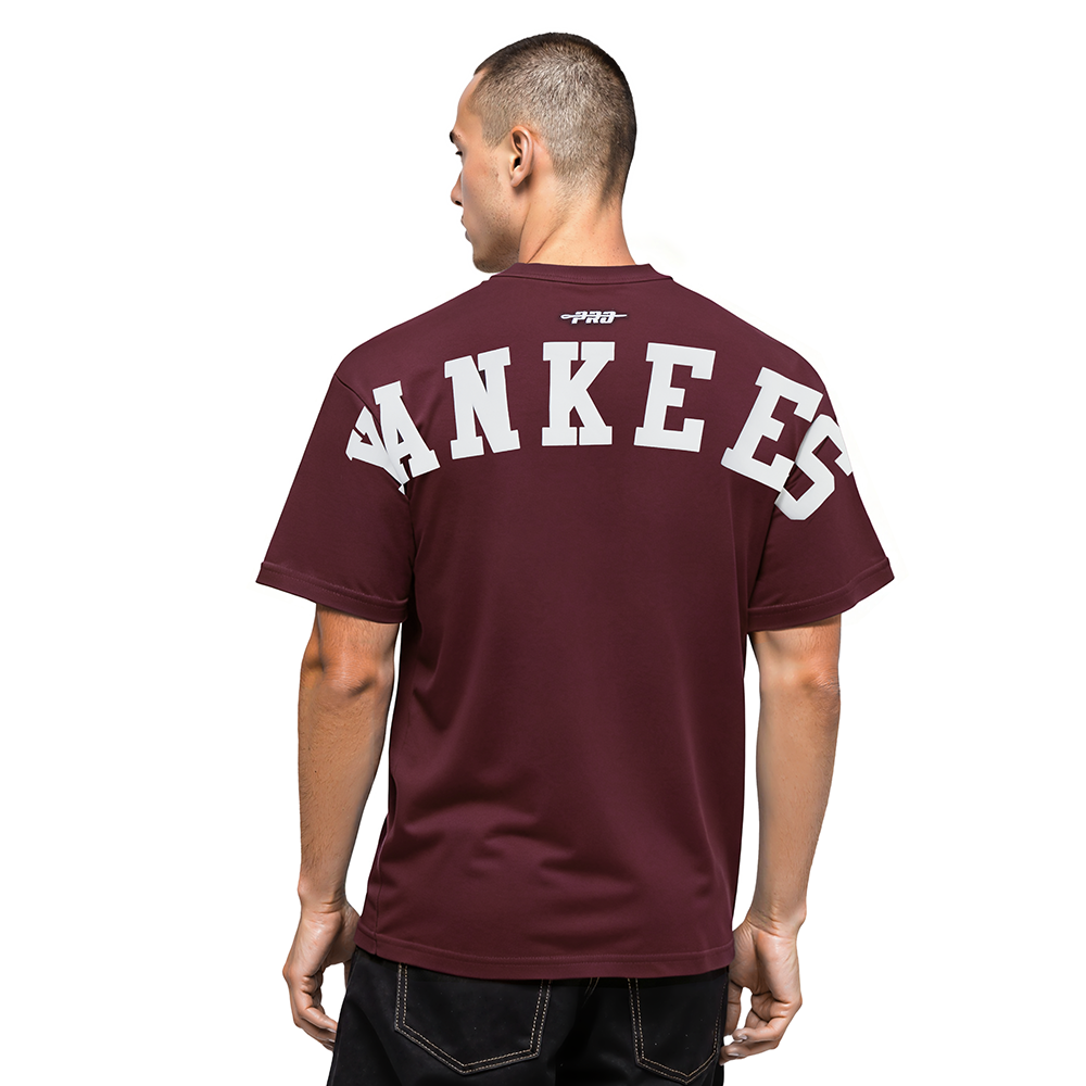 MLB NEW YORK YANKEES WINGSPAN MEN'S CJ DROP SHOULDER TEE (WINE)