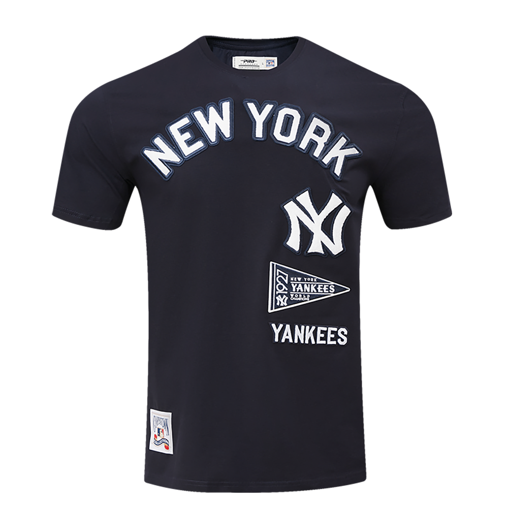 NWT NY Yankees New York Navy Blue White Stripe V-neck Pullover L Jersey  Shirt