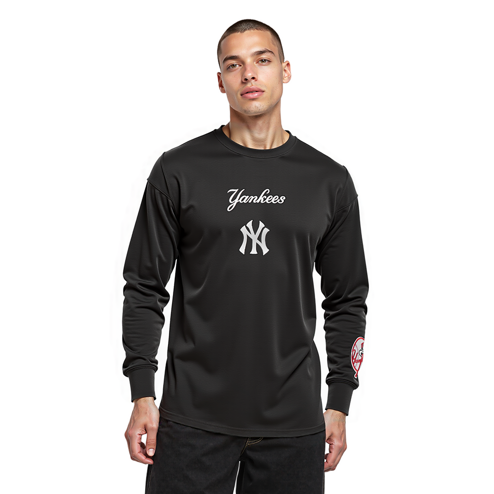 MLB NEW YORK YANKEES WINGSPAN MEN'S DROP SHOULDER LS TEE (BLACK)