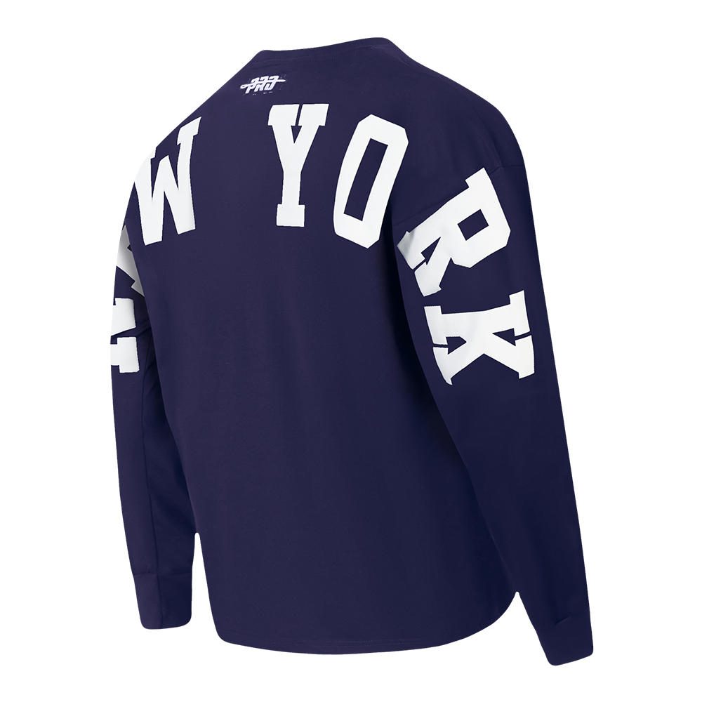 MLB NEW YORK YANKEES WINGSPAN MEN'S DROP SHOULDER LS TEE (MIDNIGHT NAVY)