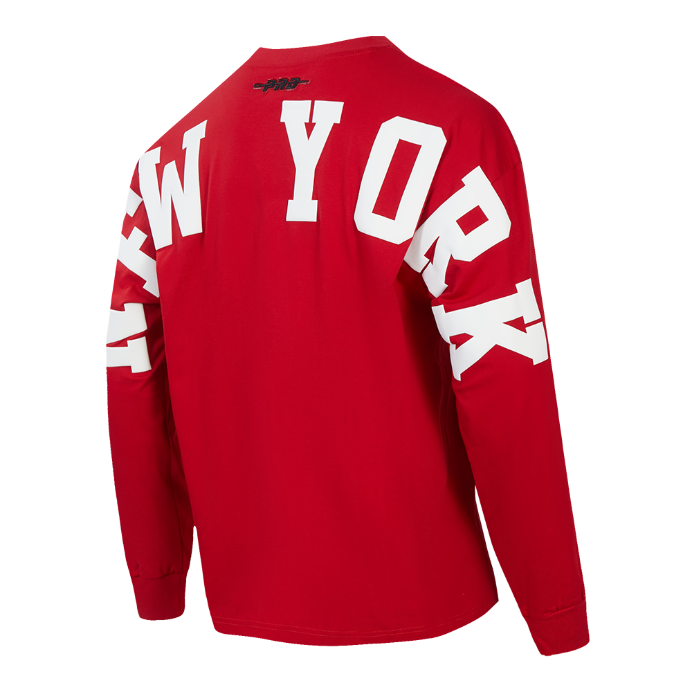 MLB NEW YORK YANKEES WINGSPAN MEN'S DROP SHOULDER LS TEE (RED)
