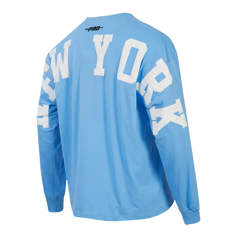 MLB NEW YORK YANKEES WINGSPAN MEN'S DROP SHOULDER LS TEE (UNIVERSITY BLUE)