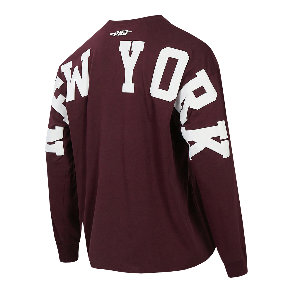 MLB NEW YORK YANKEES WINGSPAN MEN'S DROP SHOULDER LS TEE (WINE)