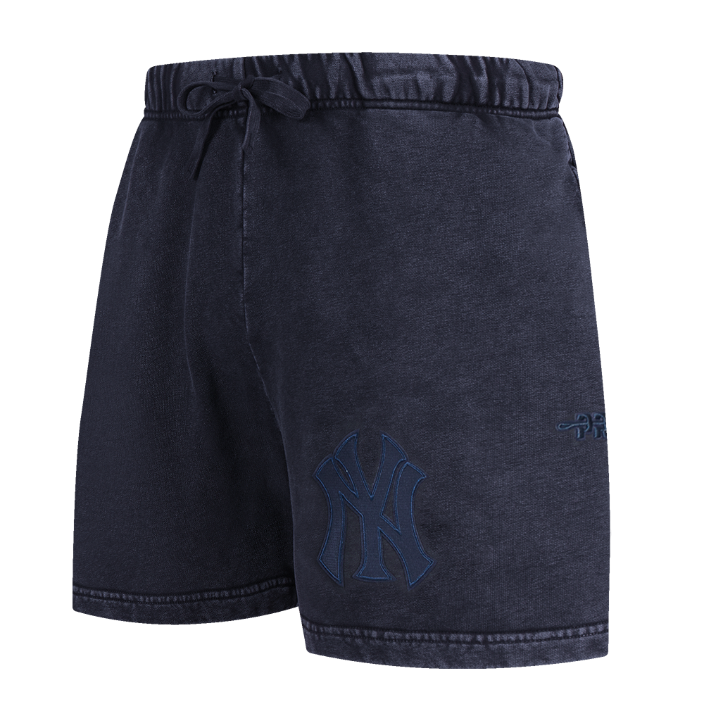 MLB NEW YORK YANKEES WASHED CLASSIC MEN'S ENZYME WASH FT SHORT (WASHED MIDNIGHT NAVY)