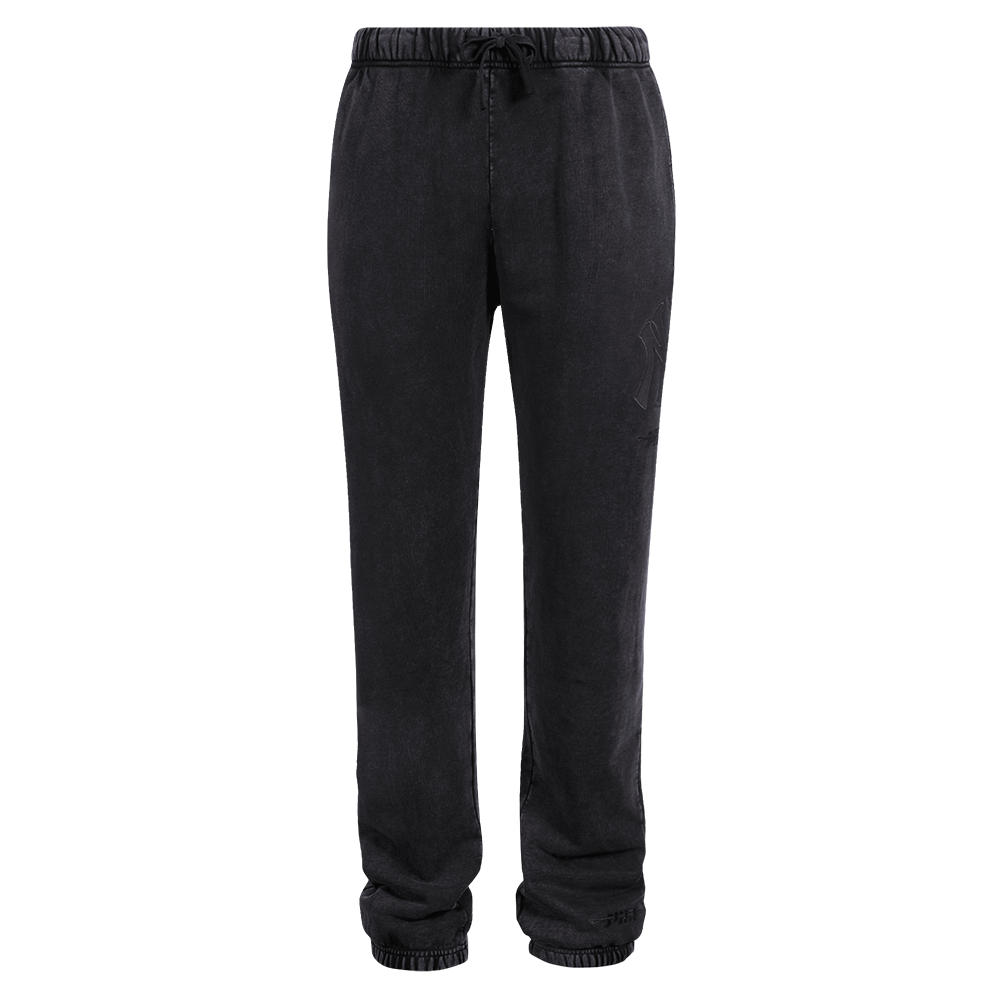 MLB NEW YORK YANKEES WASHED CLASSIC MEN'S ENZYME WASH RELAXED FT SWEATPANT (WASHED BLACK)