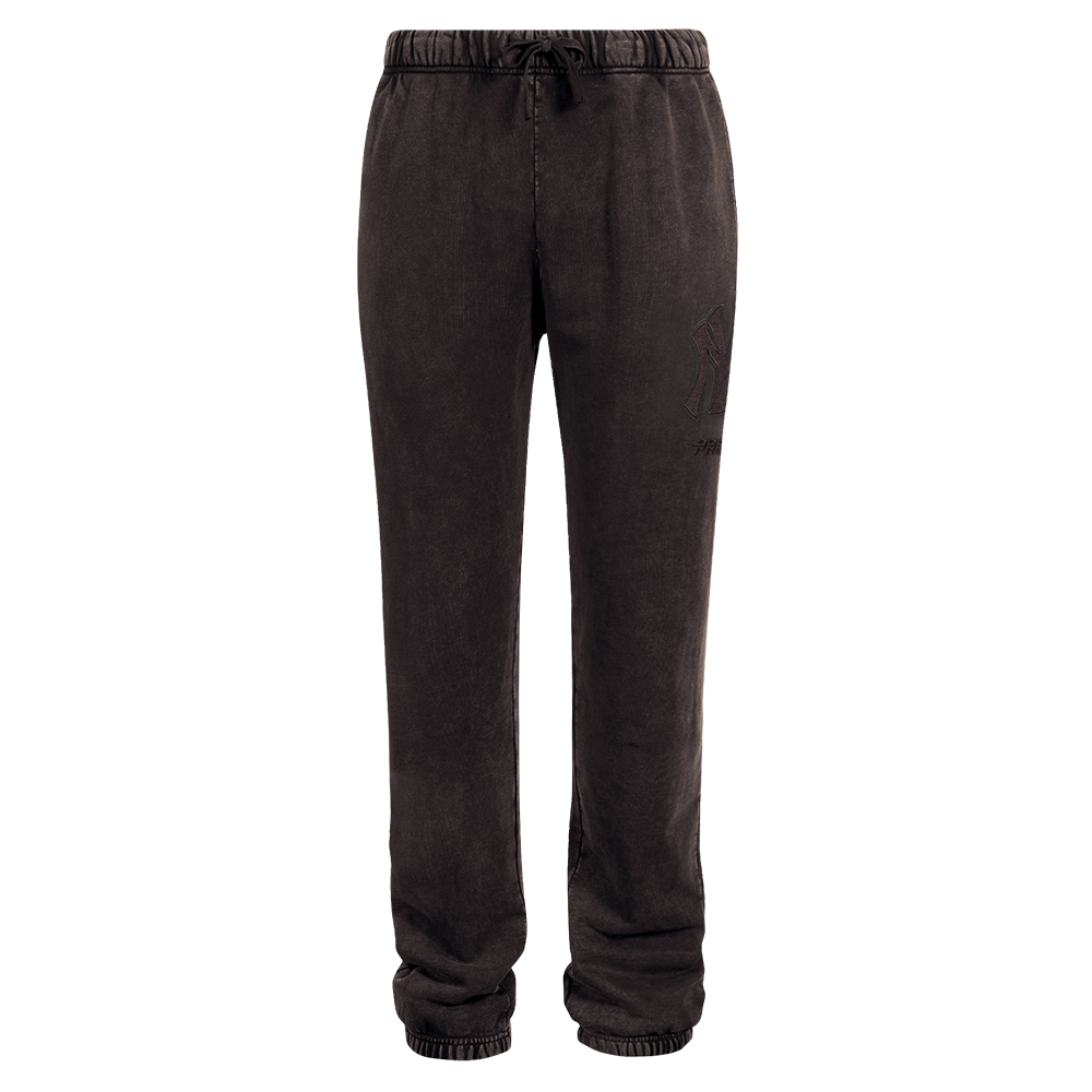 MLB NEW YORK YANKEES WASHED CLASSIC MEN'S ENZYME WASH RELAXED FT SWEATPANT (WASHED BROWN)