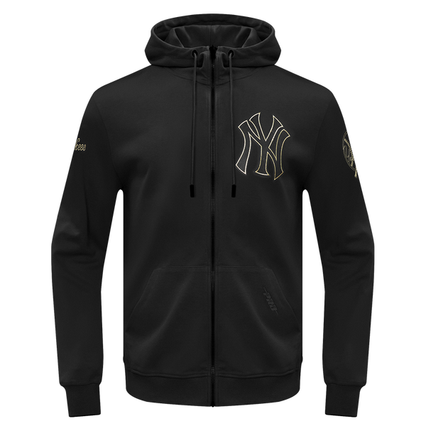 MLB NEW YORK YANKEES BLACK & GOLD DOUBLE KNIT MEN'S FULL ZIP MLB NEW YORK YANKEES BLACK & GOLD DOUBLE KNIT MEN'S FULL ZIP