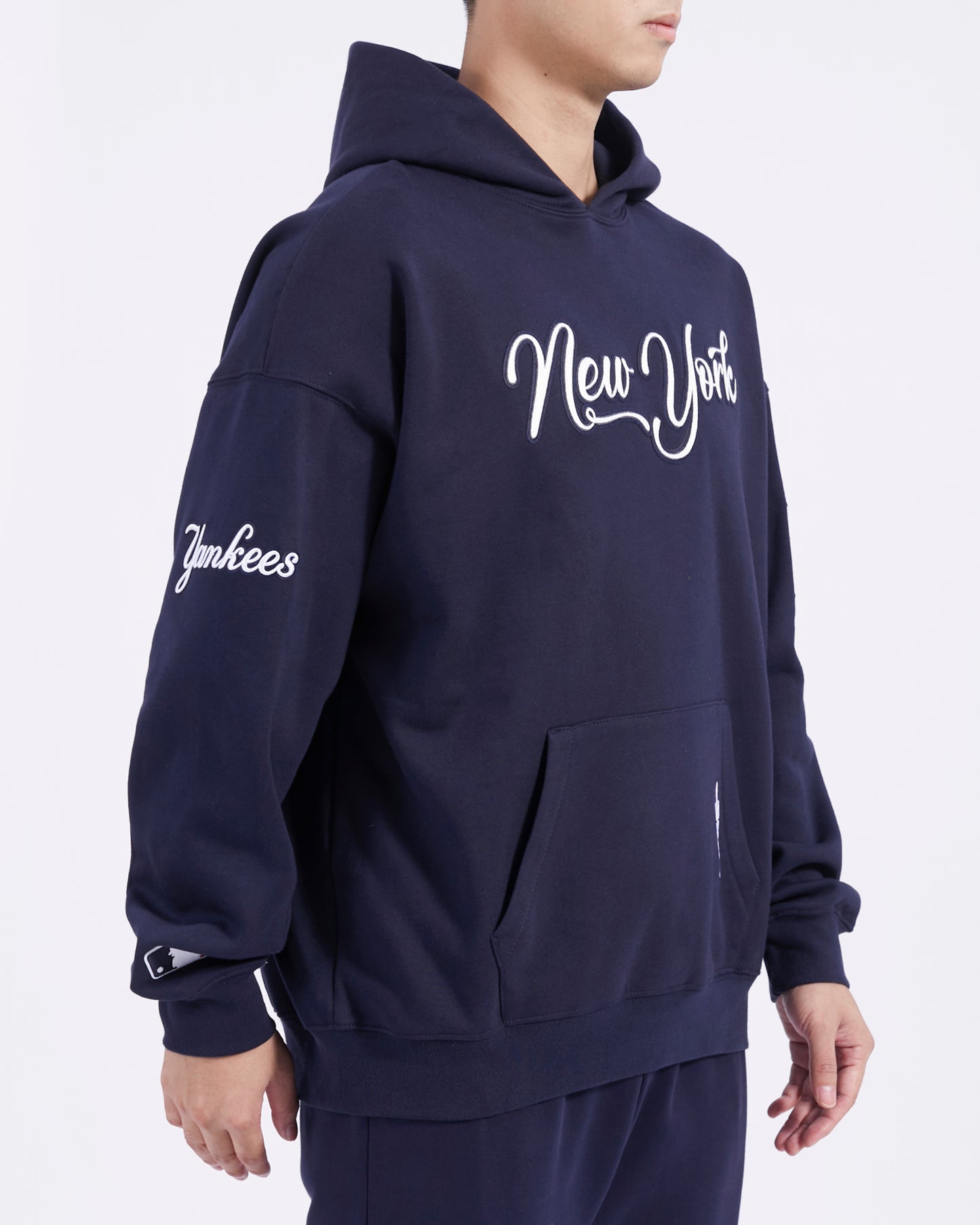 MLB NEW YORK YANKEES CITY SIGNATURE MEN'S DROP SHOULDER FLC PO HOODI (MIDNIGHT NAVY)
