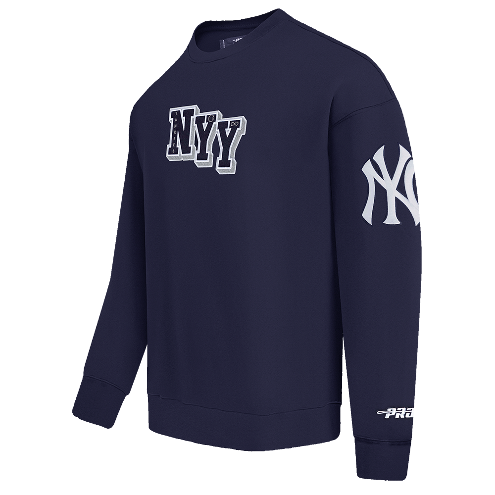 MLB NEW YORK YANKEES CITY SIGNATURE MEN'S DROP SHOULDER FLC CREWNECK (MIDNIGHT NAVY)