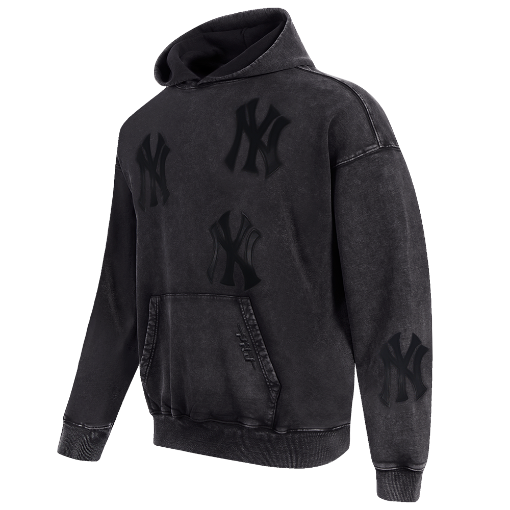 MLB NEW YORK YANKEES WASHED VANGUARD MEN'S ENZYME WASH DROP SHOULDER (WASHED BLACK)