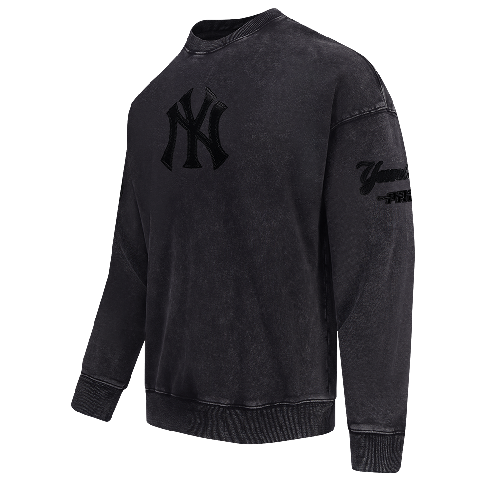 MLB NEW YORK YANKEES WASHED VANGUARD MEN'S ENZYME WASH DROP SHOULDER (WASHED BLACK)