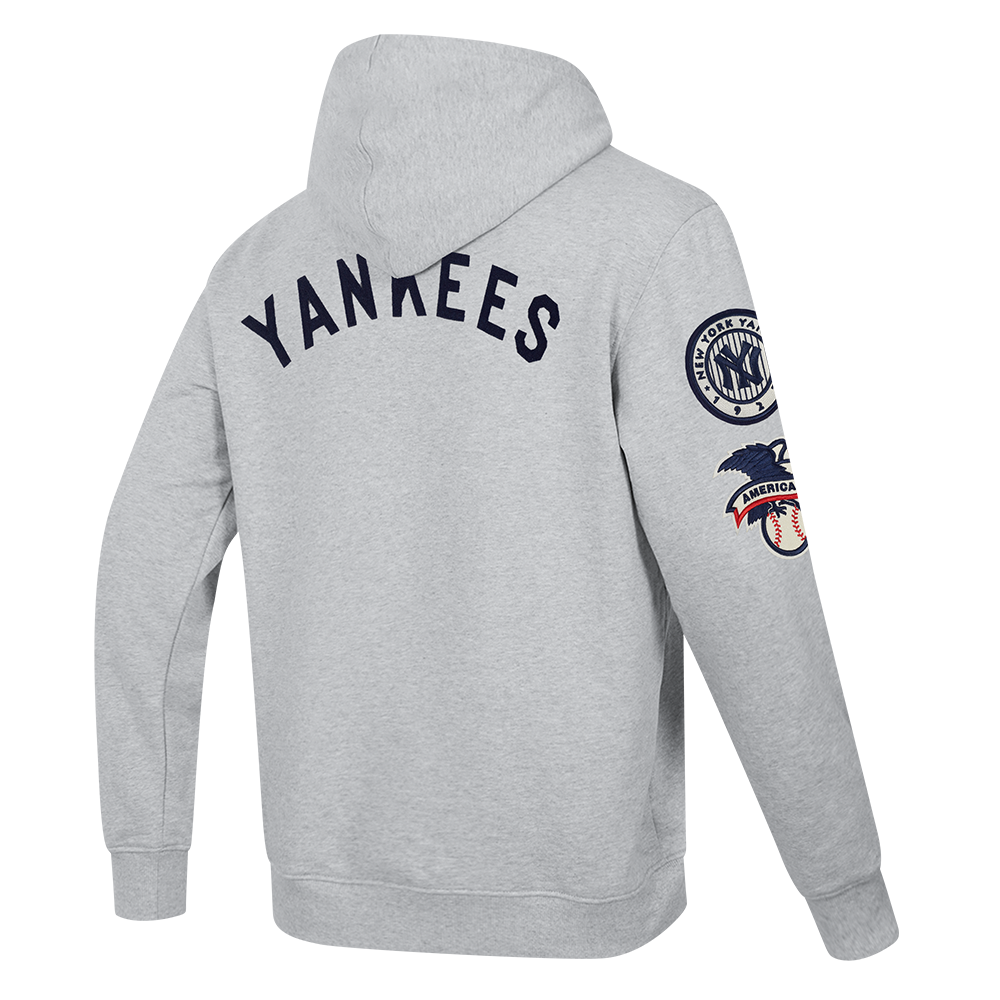 MLB NEW YORK YANKEES MODERN ORIGINALS MEN'S FLC PO HOODIE (HEATHER GREY)