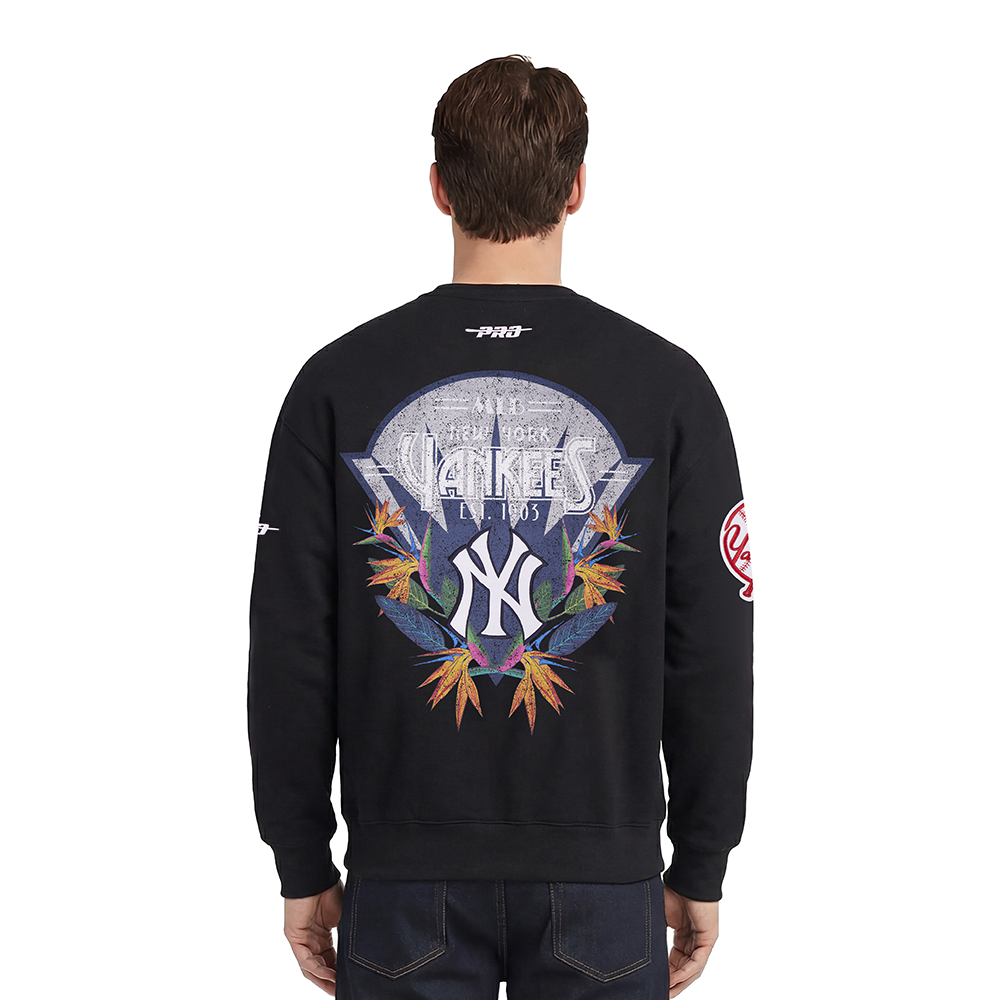 MLB NEW YORK YANKEES PARADISE MEN'S CREWNECK SWEATSHIRT (BLACK)