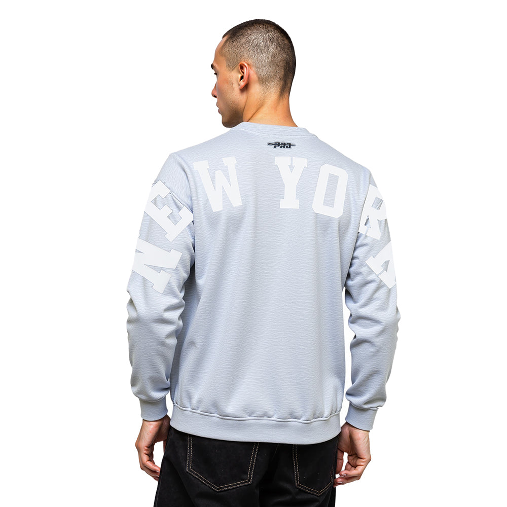 MLB NEW YORK YANKEES WINGSPAN MEN'S DROP SHOULDER FLC CREWNECK (DARK HEATHER GRAY)