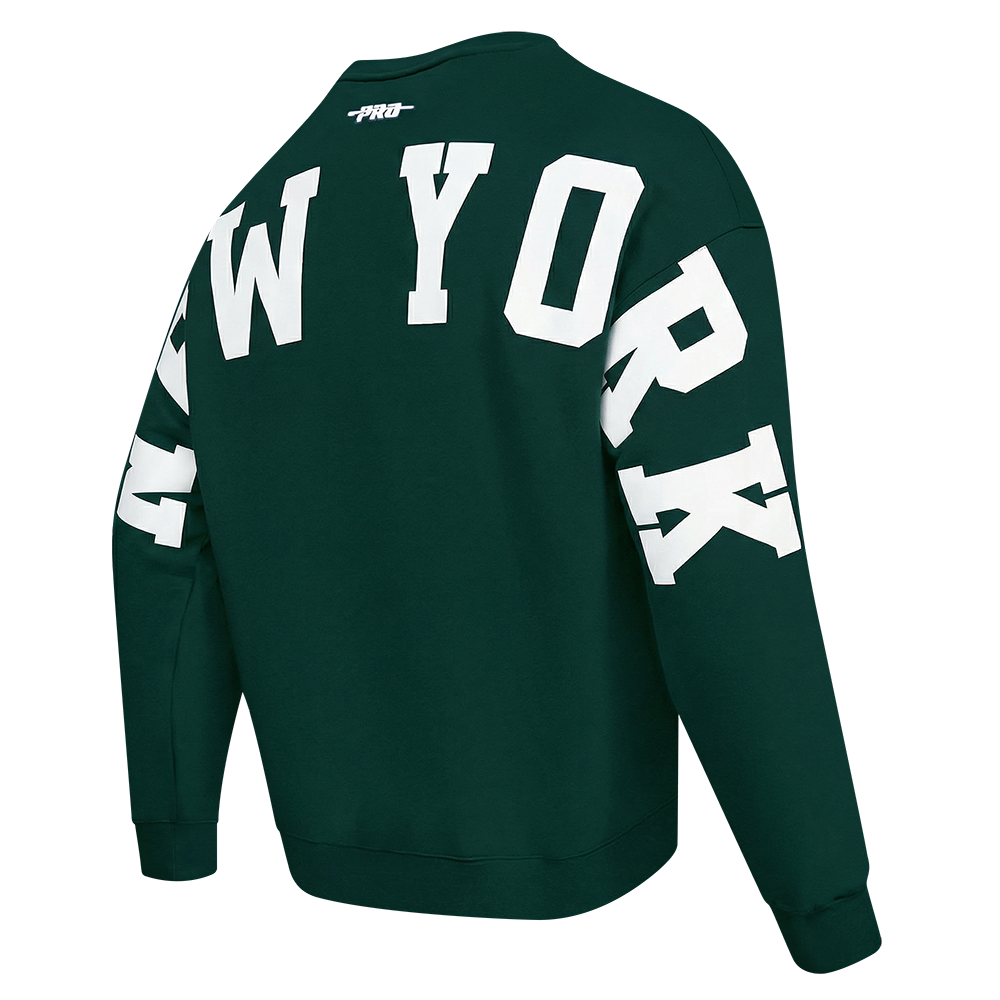 MLB NEW YORK YANKEES WINGSPAN MEN'S DROP SHOULDER FLC CREWNECK (FOREST GREEN)